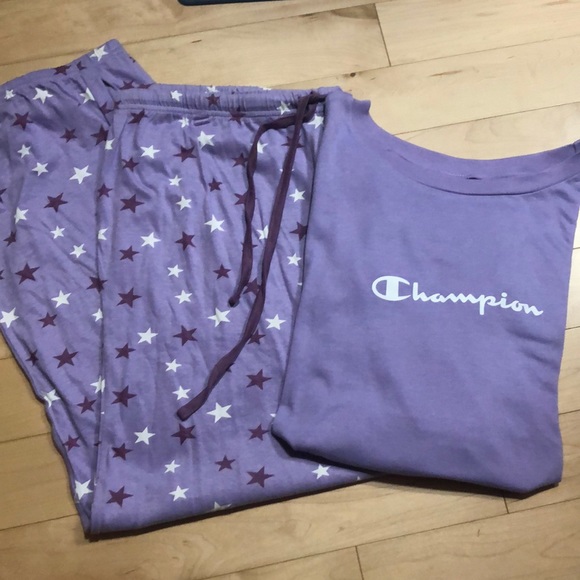 Champion Tops - NWT Champion Two Piece Set Purple Stars Long Sleeve Top & Joggers